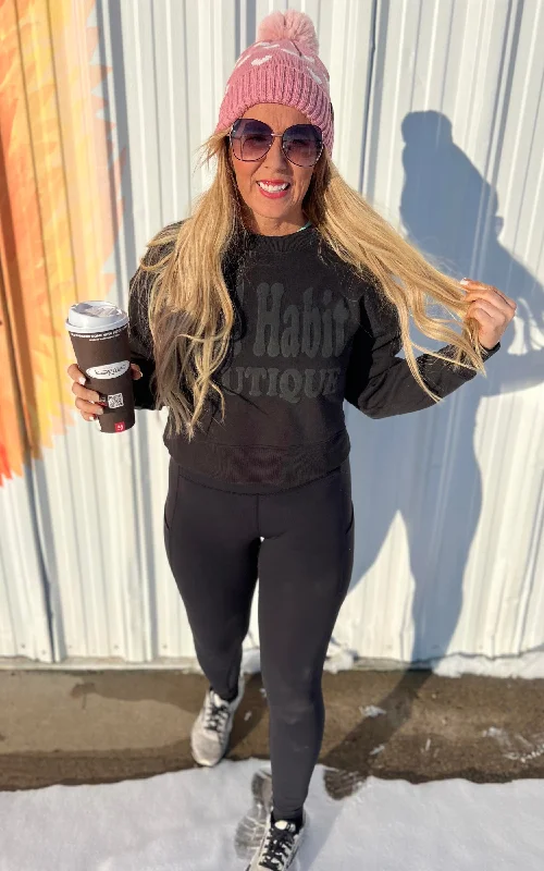 Weekend Bargains to Sizzle Bad Habit Boutique Fleece Crop Sweatshirt
