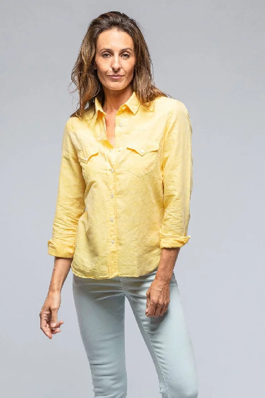 Limited Supply Marcella Linen Shirt in Sunflower