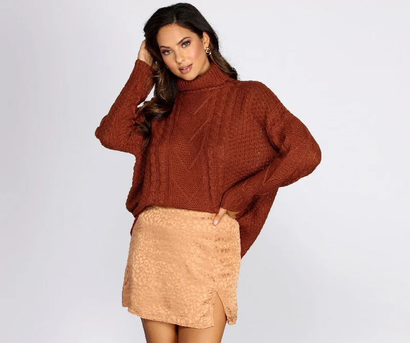 Price Drop Turtleneck Cabe Knit Sweater