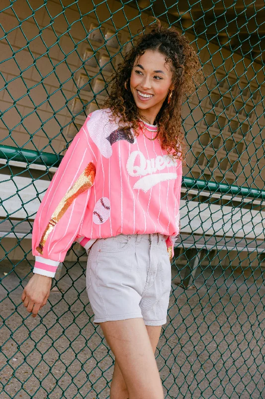 Special Buy Neon Pink Batter Up Queen Sweatshirt