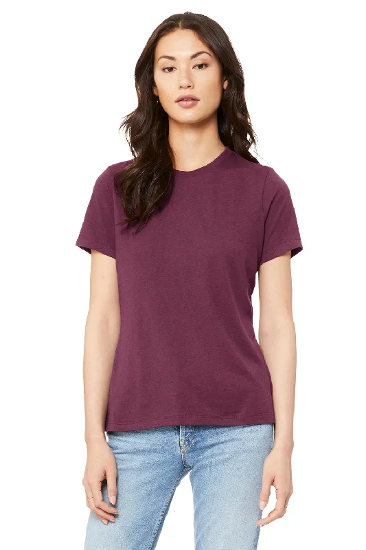 Mega Sale Bella + Canvas Womens Relaxed Jersey Short Sleeve Crewneck T-Shirt - Maroon