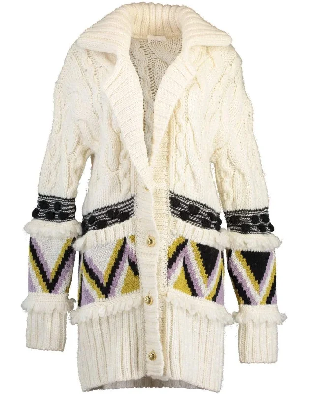 Weekend Deals That Dazzle Portobello Tiger Merino Jacquard Long Cardigan
