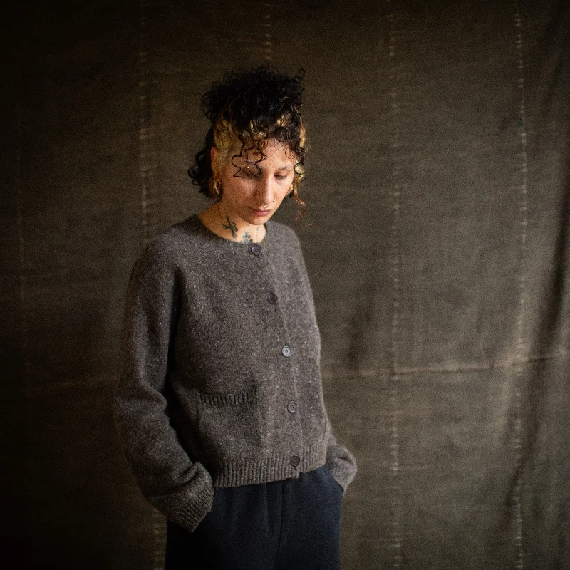 Weekend Bargains to Indulge In Womens Terra Cardigan - Donegal Wool - Granite